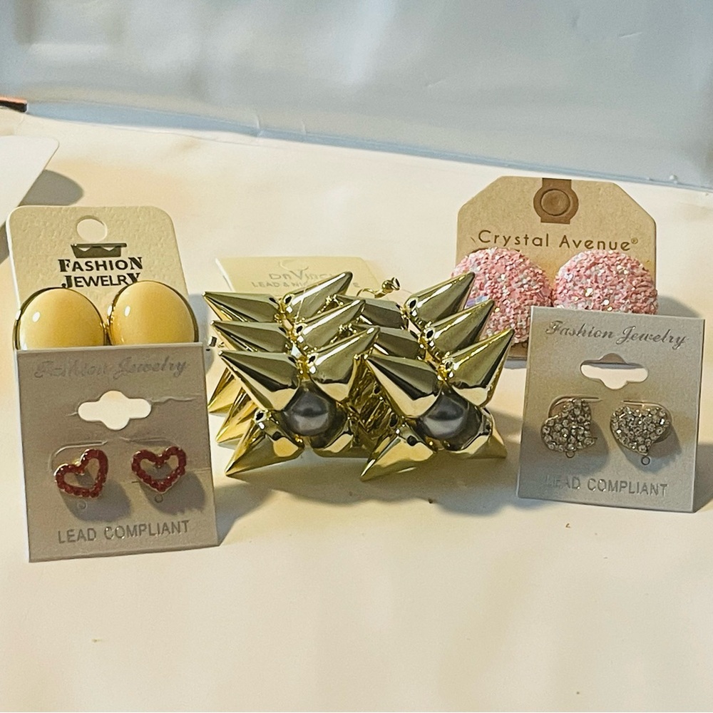 Gold Spike and Stud Earring Set - Multipack. Total of 5 Sets! # 1029